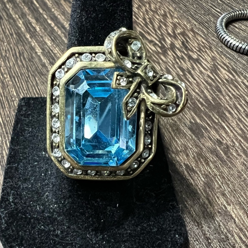 Heidi Daus Blue and Gold Statement Ring